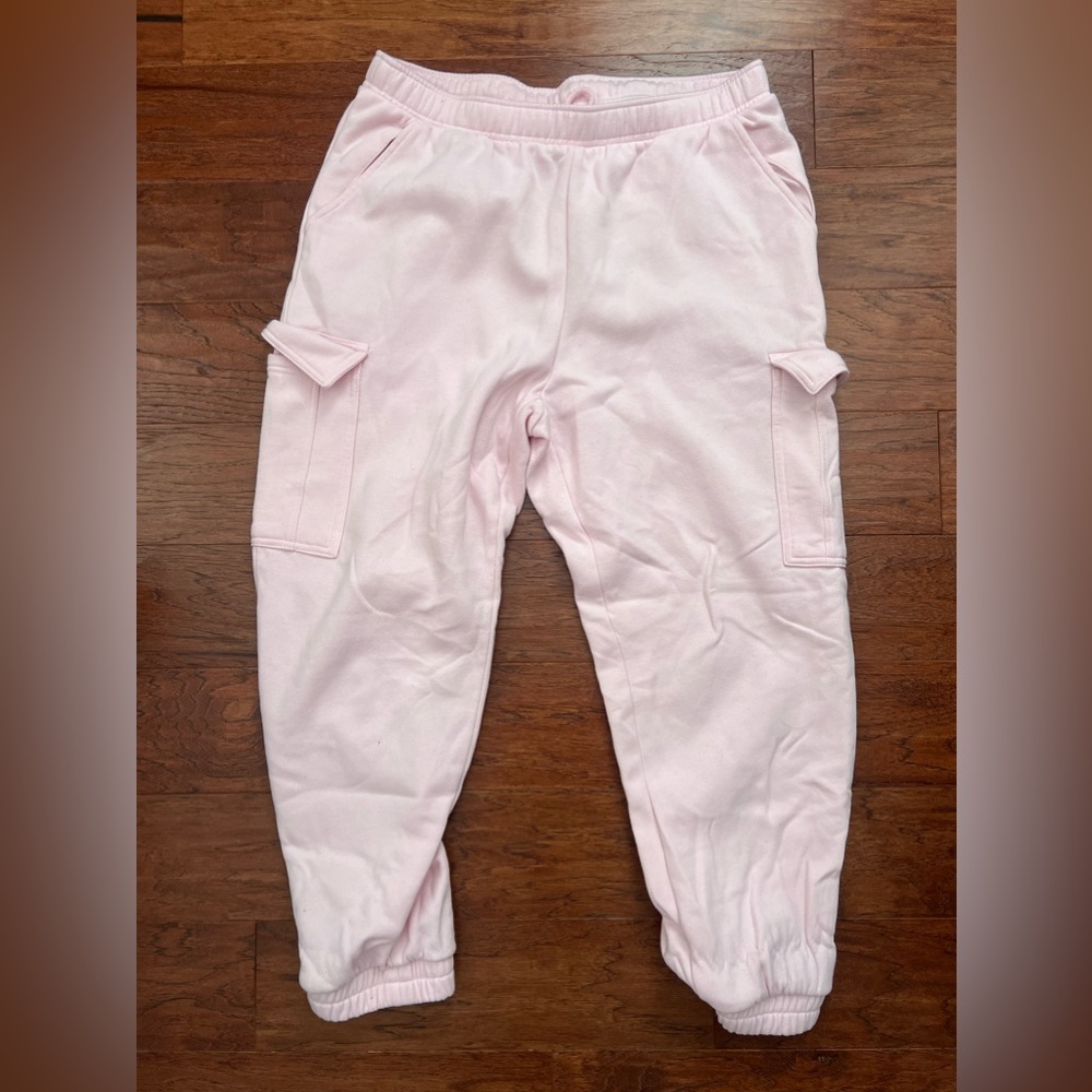 Pink cargo jogger sweatpants